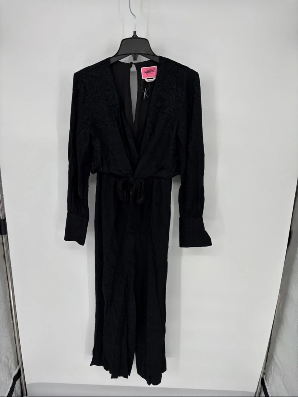 kate spade Black tie front jumpsuit  Long-Sleeve Tie-Waist Wide-Leg Jumpsuit 2